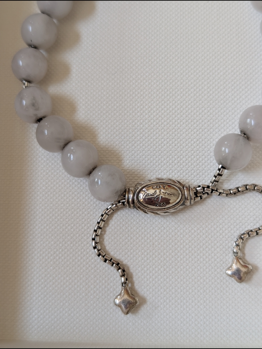 David Yurman Quartz And Sterling Silver Spiritual Beads Adjustable Bracelet